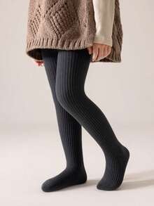 3pcs/Pack Girls Thermal Tights, Soft & Comfortable Thermal Lined Leggings, Suitable For Autumn/Winter Daily Wear, Back To School, Travel, Holidays, Random Color - Multicolor - View 2