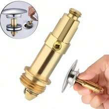 2PCS M8 Brass Basin Sink Bath Replacement Waste Easy Pop Up Click Clack Plug - Gold - View 5