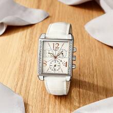 Casio Sheen 30m Waterproof Fashionable Quartz Movement Leather Strap Japanese And Korean Watch Women's Watch White Dial SHN-5008L-7ADR