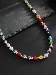 1 pieza Cadena de pantalón de cristal colorida, elegante y minimalista de estilo retro, correa diagonal punk y hip hop para hombres, para decoración de pantalones, adecuada para festivales de música, bodas, inauguraciones escolares y moda callejera en otoño/invierno