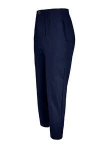 Pantalones casuales de unicolor con ajuste ceñido para mujer de talla grande, adecuados para ir al trabajo y uso diario en primavera - Azul Marino - Ver 5