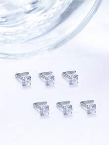 6件装 316L 钛钢鼻钉，女士鼻孔穿刺饰品，20g，镶嵌锆石，尺寸分别为 1.5mm、2.0mm、2.5mm 和 3mm - 鼻釘套裝 - 查看 10