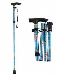 Foldable Hiking Pole, Aluminum Alloy Adjustable 5-Section Collapsible Walking Stick, Convenient For Outdoor Climbing, Trekking, Elderly Anti-Slip Cane