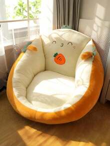 1个卡通图案地垫 - 柔软圆形面料，圣诞节、年末、冬季装饰靠垫，非常适合放松和阅读，四季皆宜，适合卧室、阳台或飘窗座椅 | 趣味设计，耐用涤纶绒面地垫，印有可爱卡通图案 - 加厚柔软圆形编织椅垫，是休闲阅读或躺椅的理想之选，全年舒适（无拉链，产品采用可拆卸设计）