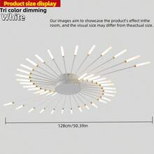 Đèn trần LED âm trần 28/30/42 đầu, có thể điều chỉnh độ sáng bằng điều khiển từ xa, chụp đèn bằng acrylic màu đen mờ hoặc vàng, thích hợp cho phòng ngủ, phòng khách, phòng ăn, bao gồm phần cứng lắp đặt, tùy chọn chiếu sáng nhiều màu, chiếu sáng tùy chỉnh, đèn kim loại và acrylic thiết kế pháo hoa - Nhiều màu - Xem 15