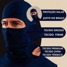UV Cuff Kit + Balaclava Cap UV 50+ Sun Protection - Navy Blue Kit - View 3