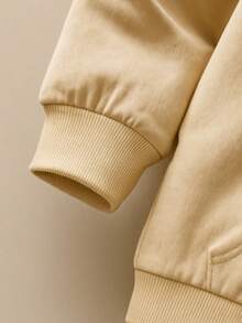 NewY Premium Cotton Flannel Sweatshirt With Pockets And Drawstrings Unisex - Beige - View 3