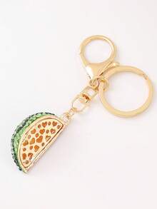 Cute Fruit Diamond-Encrusted Watermelon Metal Keychain - Unisex Bag Charm, Backpack/Car Keychain & Accessory, Perfect Gift For Friends