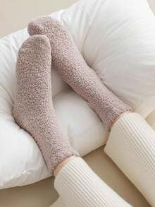 4 Pairs Of Coral Fleece Warm Thick Socks, Women's Comfortable Home Wear, Maternity Socks, Suitable For Size 35-43, Autumn And Winter, A Must-Have For Sock Collectors, A Must-Have For Outdoor Travel, A Warm Winter Gift - Multicolor - View 3