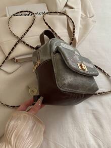 Ladies' Backpack New Casual Chic Fashion Fashion Embroidery Printed Travel Cute Chain Shoulder Bag For Women , Bow - Grey - View 4