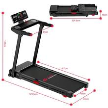 Homefitnesscode 4-In-1 Folding Treadmill - 1–14 Km/H Speed, 20% Slope Auto Incline, 9cm Adjustable Height,107*40 Cm Running Belt, 12 Preset Programs & Touch Control - UK Plug(220-240V) - View 3