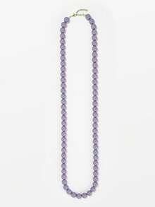 1 pieza Collar largo de cuentas geométricas de plástico de estilo bohemio, hecho a mano para mujeres, se puede usar en doble capa, adecuado para verano, playa, vacaciones y uso diario