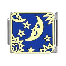 1/5/10/20/30/50pcs Stainless Steel Modular Bracelet Components, Romantic Starry Night Sky Series, DIY Detachable Bracelet Spring Cube