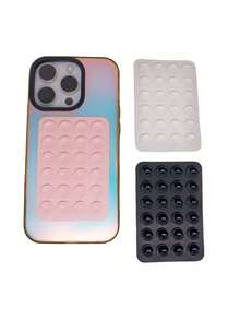 1pc Silicone Suction Cup Phone Case Stand, Octobuddy Sticky Phone Holder, Suitable For Smartphones - Multicolor - View 3