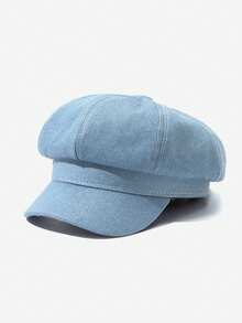 1 chiếc mũ nồi denim, chu vi lớn, mũ nghệ sĩ, mũ bát giác cổ điển, mũ che nắng đa năng, mũ lưỡi trai thường ngày, mùa thu/đông - A - Xem 12