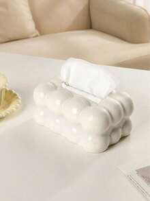 1 pieza Soporte para caja de pañuelos, Soporte de escritorio para pañuelos, Cubierta para caja de pañuelos, Caja de pañuelos de caramelo, Soporte decorativo para pañuelos, Caja de pañuelos creativa para el hogar, cocina, dormitorio, sala de estar, comedor, Caja de almacenamiento de plástico para el hogar, Decoración del hogar, Suministros para el hogar