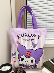 1个库洛米大容量涤纶手提袋 | 可爱卡通午餐盒手提包，可水洗，适合女孩和学生，不含充电线 - 彩色 - 查看 3