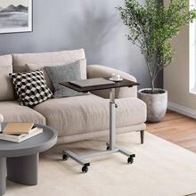 Airlift Height Adjustable Mobile Rolling Laptop Cart Computer Workstation Desk, Table Home, Office, Classroom, Hospital, Wheels, Black, Flat 24 New Model - Negro + Soporte para cama (24") - Ver 5