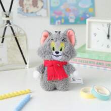 汤姆和杰瑞系列毛绒围巾钥匙扣 - 杰瑞老鼠和汤姆猫设计，带声音 BB 功能，可爱的毛绒饰物，适用于包背包 - 彩色 - 查看 5