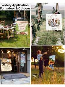 Wedding Easel Stand, Instant Floor Poster Lightweight Collapsible And Portable With Tripod Base Birthday Wedding Outdoor Decoration, Welcome Board Stand For Weddings And Posters, Portable Durable Adjustable Display Easel For Photo Displays