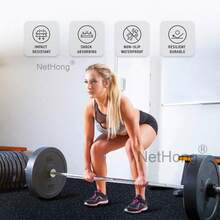 NetHong Thick Gym Floor Mats EVA Foam & Rubber Top Interlocking Waterproof Exercise Mats - Black - View 5