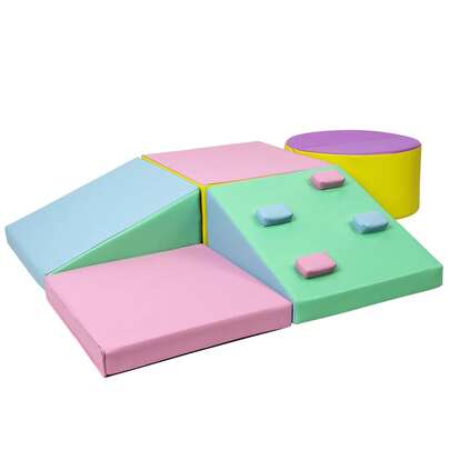 5PCS Toddler Foam Climbing Blocks Set,Indoor Climb & Crawl Activity Playset,Toddlers Climbing Foam Shape Toy,Gym Equipment,Promotes Physical Development
