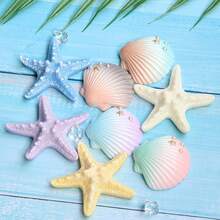 4Pcs/Set Blue Starfish Decorative Home Accessories,Resin Statue Art Crafts Ornaments For Living Room,Shelf Decor Outdoor Patio Decor