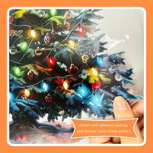 1/3/5 piezas Pegatinas de vidrio con adsorción estática de árbol de Navidad y copos de nieve para decoración y embellecimiento de ventanas, puertas, baños y fiestas en el hogar