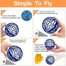 Bola flotante rotativa inteligente, bola mágica voladora recargable y brillante, juguete volador para exteriores, juguete interactivo giratorio para dedos, regalo para adolescentes, regalo de Año Nuevo - multicolor - Ver 4