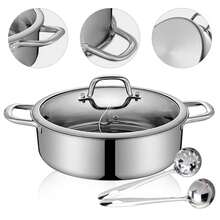 Hot Pot Stainless Steel Hot Spot Chef With 2 Tablespoons Partition And Lid - Default - View 9