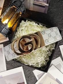 1 Stück Herren Mode Lässig Business vielseitiger Gürtel mit Buchstaben Design, ideal für Feiertage, Valentinstag Essentials, geeignet für Familie, Geschenke, Urlaub und Feste, tolles Urlaubsgeschenk