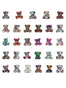 54pcs Monster Bear Graffiti Stickers - Vibrant Cartoon Decals For Journals, Albums, Luggage, Water Bottles, Skateboards, Helmets & More - Durable Vinyl, Reusable, Assorted Colors & Designs, Cute Stickers