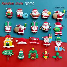 3pcs/9pcs/18pcs Random Style Christmas Theme Santa Claus Cake Topper,For Christmas New Year Party Cake Dessert DIY Decorations