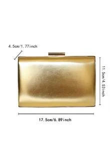 Gold Shiny Clutch Bag, Formal Evening Bag For Wedding Party, Banquet, Prom - Gold - View 5
