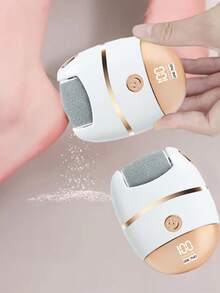 1 件可充电数字显示电动足部抛光机，可更换抛光头用于去除老茧，USB 充电，便携且易于使用，可充电老茧去除器，电池容量：500mAh
