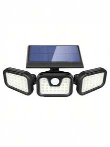 1pc 74 LED Outdoor Solar Motion Sensing Light, Solar Floodlight Motion Detection Spotlight, Suitable For Garage Entrance Terrace, IP44 Waterproof Halloween, Christmas, Thanksgiving Gift, 800mAh