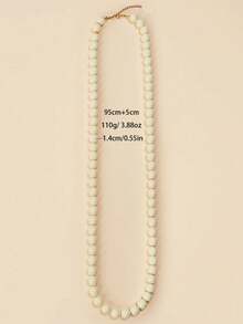 1 pieza Collar largo de cuentas geométricas de plástico de estilo bohemio, hecho a mano para mujeres, se puede usar en doble capa, adecuado para verano, playa, vacaciones y uso diario