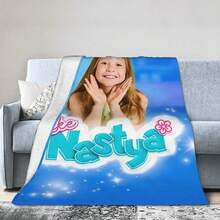 [Cozy Knitted Polyester Throw Blanket] Like Nastya Anime-Themed Glam Flannel Throw Blanket, Ultra-Soft, Digital Print, All-Season Cozy Knitted Polyester Throw, For Couch, Office, Travel, Home Decor, Unique Inspirational Gift For Music Lovers - Trộn màu - Xem 2
