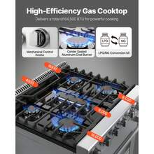 Gas Range Oven, 30 Inches Width, Freestanding Stainless Steel Stove And Oven With 5 Sealed Cooktop Burners, Easy Reach Racks, Storage Drawer, 4.8 Cu. Ft. Capacity, For Apartment, Home, Kitchen - 30-inch Ovens (5 Units) - View 3