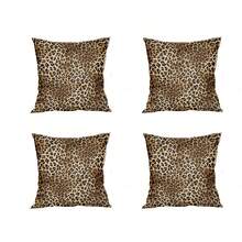 2/4pcs Leopard Print Pillow Covers, Soft Cheetah Pattern Pillow Shams, Decorative Throw Pillow Cases For Home Sofa, Bed, Couch, Single-Sided, Inserts Not Included - Coffee Brown - View 6