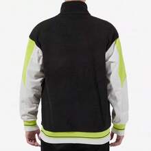 Puma Men's Sports Patchwork Fleece Warm Jacket - Black - View 4