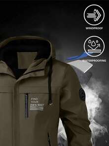 1 szt. męska kurtka wiatrówka outdoorowa, wodoodporna kurtka sportowa, odpowiednia na wiosnę i jesień