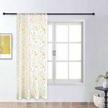 Perdele transparente cu broderie botanică / Perdea transparentă albă simplă cu buzunar / Perdele din voal semi-transparente cu aspect de in, model floral de viță de vie brodate / Pentru dormitor, sufragerie, decor de toamnă, decor de toamnă, decor cameră - Galben - Vizualizare 17