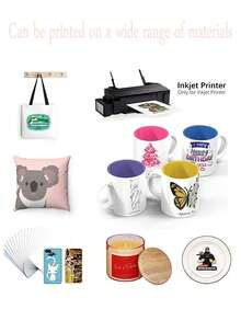 50 张 A4 升华纸热转印纸适用于任何 Epson Hp Canon Sawgrass 喷墨打印机，兼容马克杯和 T 恤升华墨水，8.27x11.7 英寸，学校用品，返校