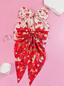 4Pcs Christmas Hair Bows Hair Barrettes With Long Tail Hairpins For Women Bowknot Hair Clips Christmas Carnival Hair Accessories For Women Ladies Decoration Party Wear Daily Wear
