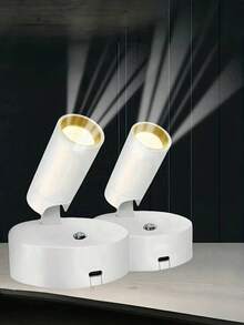 1pc LED Wireless Rechargeable Wall Light, ABS Material, Touch Control Magnetic Suction Lamp, 360° Rotatable Nightlight, Suitable For Bedroom, Home Decor, Bedside, Student Reading, Hallway, LED Wall Washer, 3-Color Dimming, USB Charging, Gift For Friends, Birthday, LED Desk Lamp, Wedding, Party Decoration, Holiday Gift, Christmas Present - Multicolor - View 4