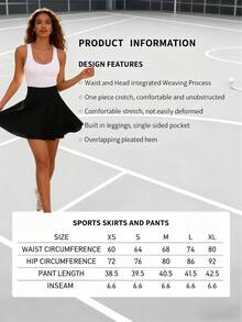 OKP 3pcs Skorts For Women,2 In 1 Anti-Flashing Golf/Badminton/Fitness Shorts Skirt With Pockets, Summer Sports Skirt Leggings For Yoga, Outdoor Running, New Women Clothing,Valentine's Day,Sweatsuit Set Women - 彩色 - 查看 7