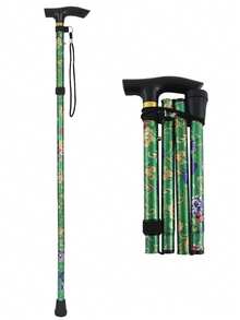 Foldable Hiking Pole, Aluminum Alloy Adjustable 5-Section Collapsible Walking Stick, Convenient For Outdoor Climbing, Trekking, Elderly Anti-Slip Cane