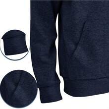 Men's Fashion Hoodies & Sweatshirts Sleeve Fleece Pullover Hooded Hoodies Vintage Sweatshirt Hoodies For Men Zip Uphalloween - Hải quân - Xem 9