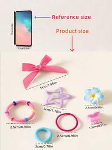 798pcs Colorful Bowknot Hair Clips, Fashionable Minimalist Hair Bands, Student Ponytail Holders, Suitable For Daily And Party Use (No Box - OPP Bag) - Hot Pink - View 7